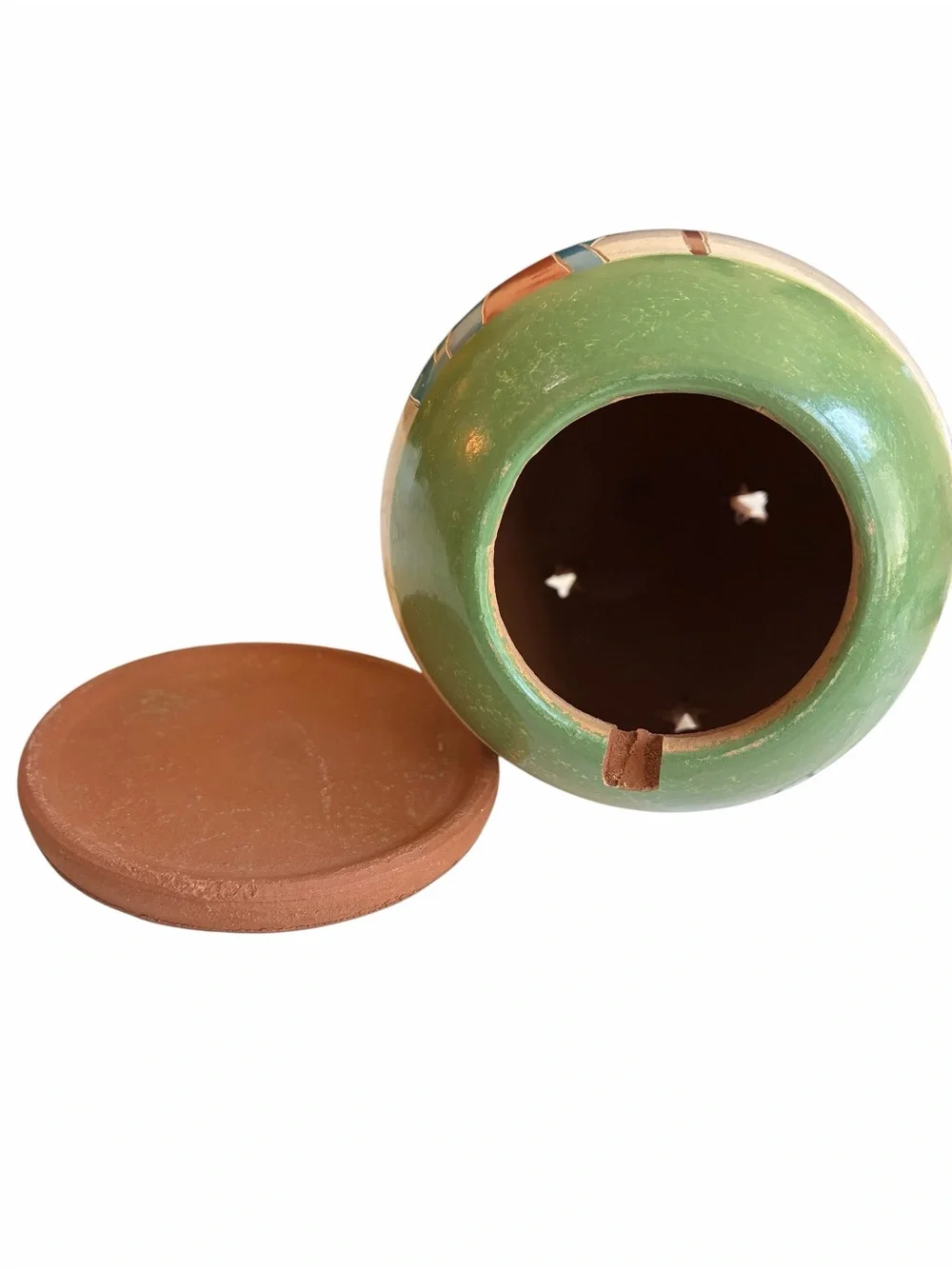 Handmade Nicaragua Pottery Egg Luminary Nativity